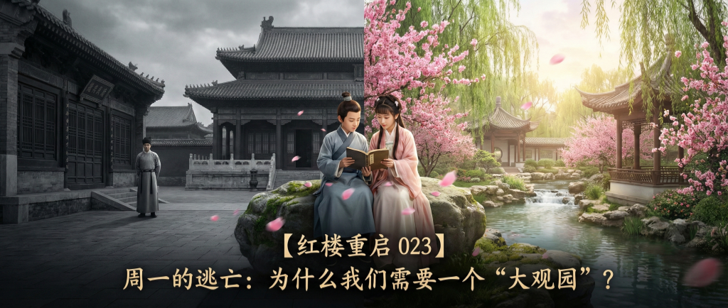 【红楼重启 023】周一的逃亡：为什么我们需要一个“大观园”？
